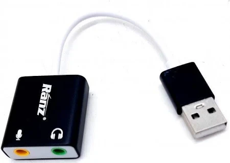 RANZ USB SOUND CARD BULLET BLACK