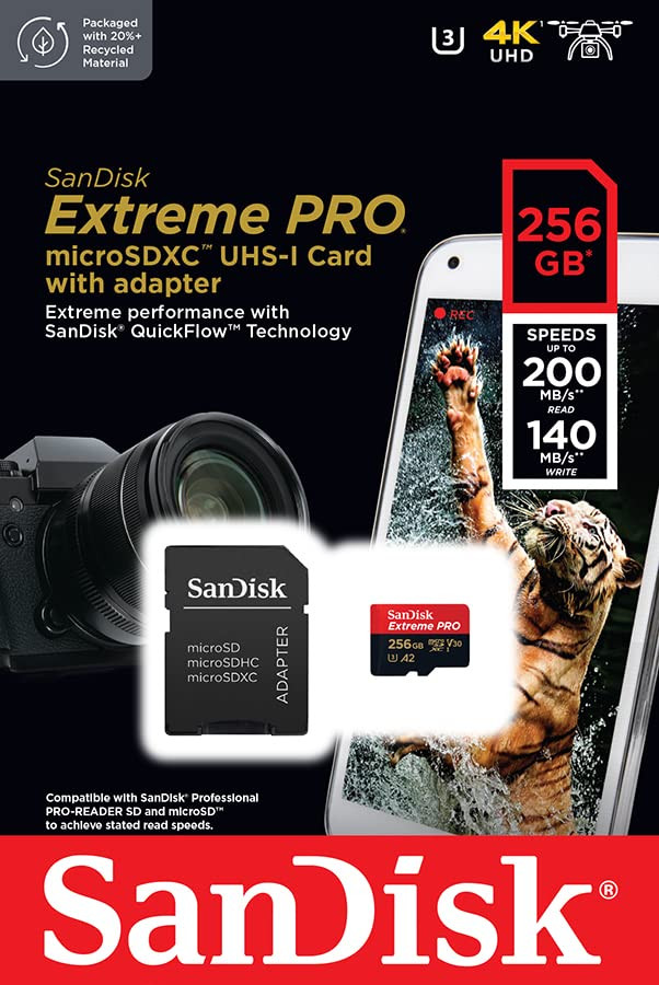 SANDISK MICRO EXTREME PRO 256 GB 200MBPS