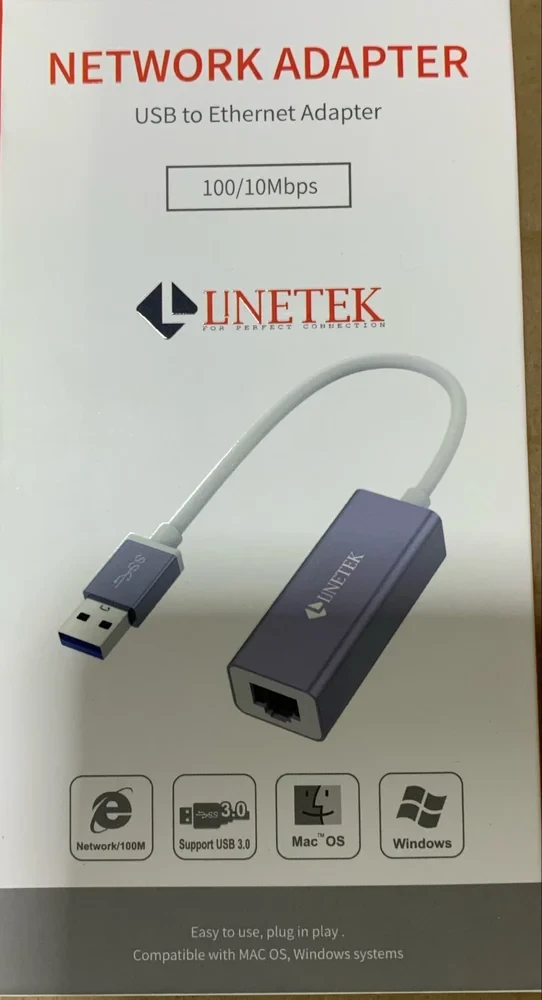 LINETEK USB 2.0 To Rj45 Ethernet LAN Adapter Max 100Mbps
