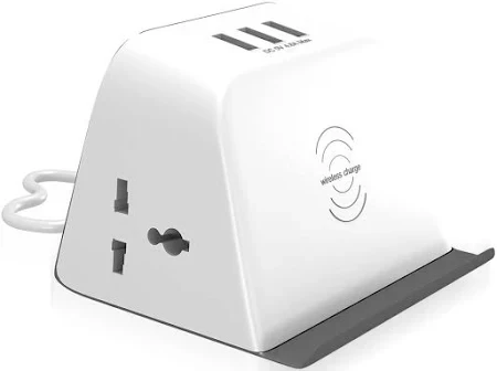 WRIELESS CHARGING PAD WITH 3 USB +2 INTERNATIONAL 3 PIN SOCKET