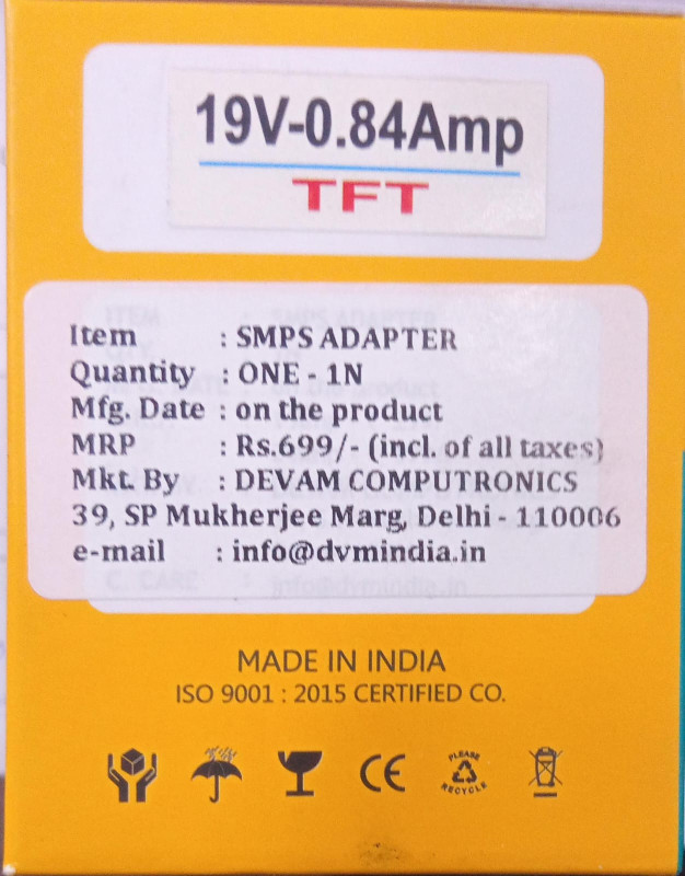 DVM ADAPTER TFT  19V 84AMP
