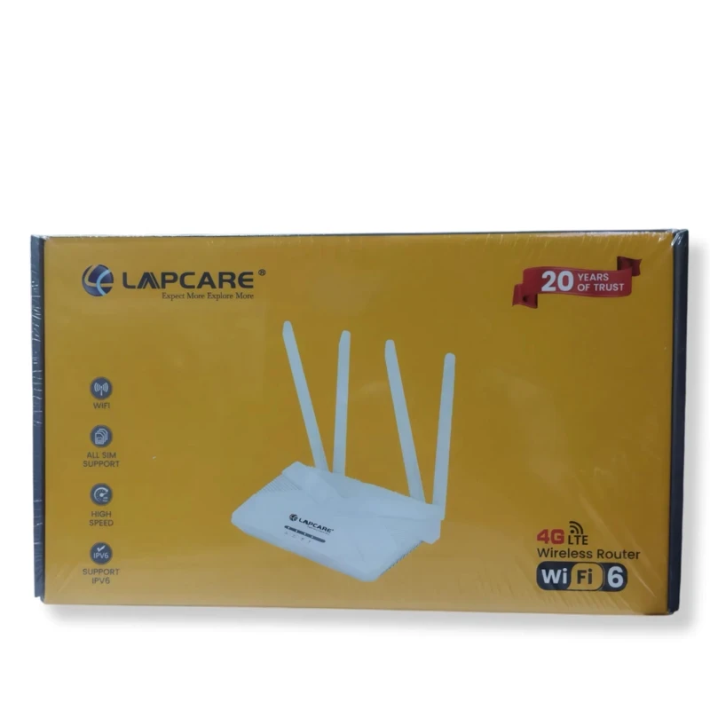 LAPCARE 4G SIM 4 ANTENNA WIFI 6 ROUTER (W666)