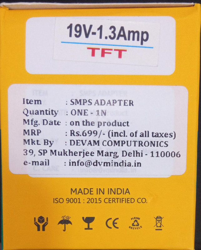 DVM ADAPTER TFT  19V 1.3A