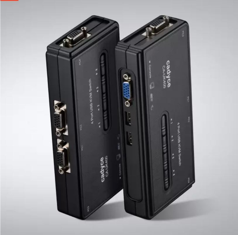 CADYCE CA-UK400 4 Port Desktop USB KVM Switch