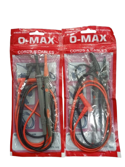 O-MAX Multimeter Test Lead Wire Set – Heavy Duty Probes (Red & Black)