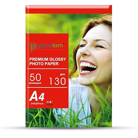 GROWLAM PREMIUM PHOTO PEPAR 130GSM 50 SHEET A4 210MM  X 297MM