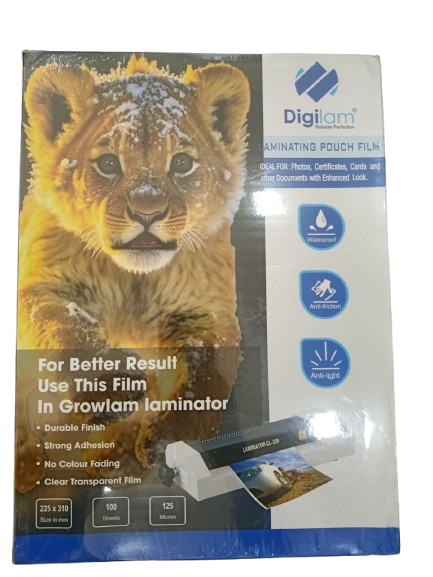 DIGILAM LAMINATION POUCH FILM - 100 SHEETS, 125 MICRON