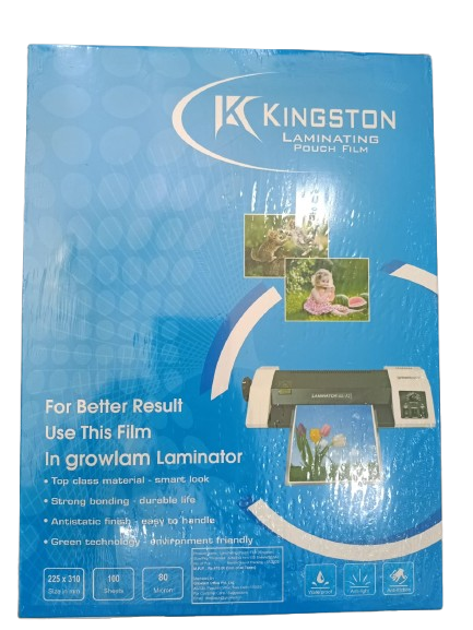 KINGSTON LAMINATION POUCH FILM - 100 SHEETS, 80 MICRON