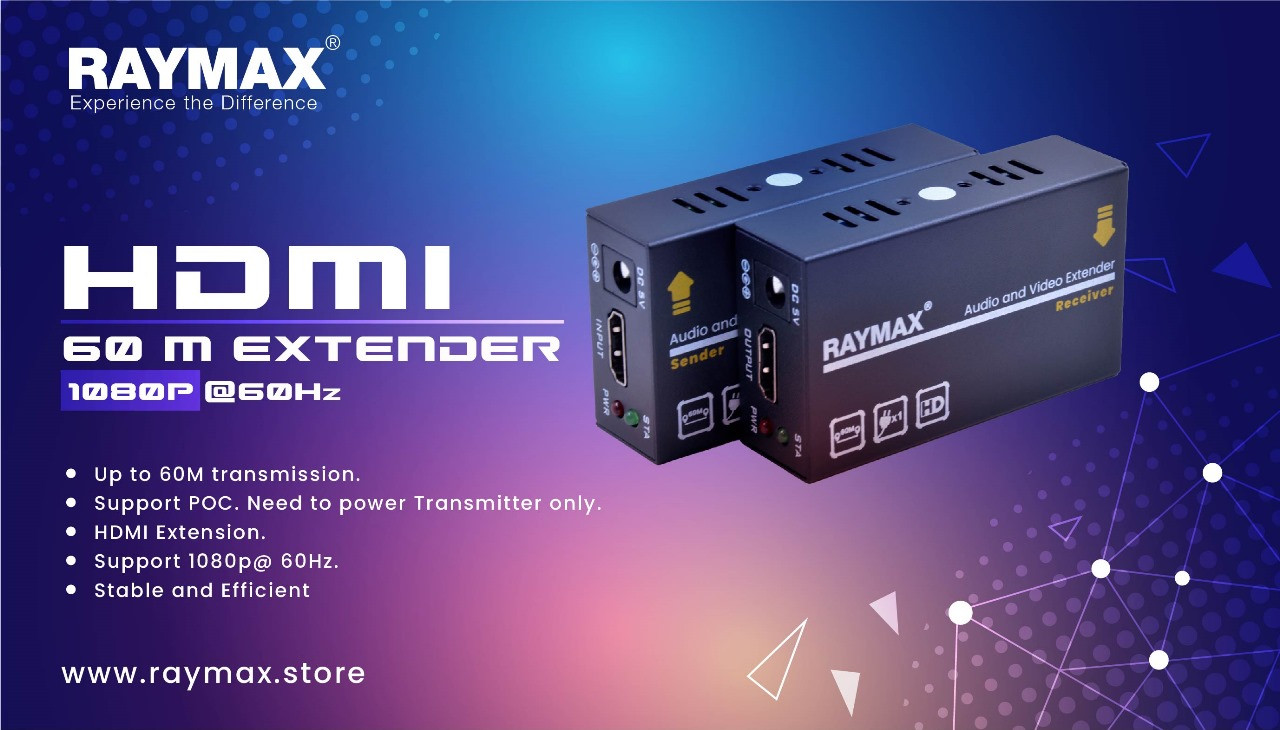 RAYMAX HDMI EXTENDER 60MTR HXR-60